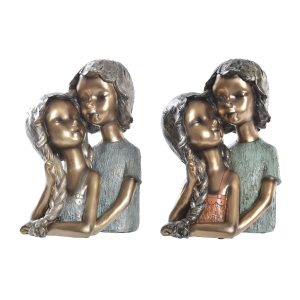 Dekoratívne postava DKD Home Decor 19 x 15 x 28 cm Červená Zlatá Tyrkysový Chlapci (2 kusov)
