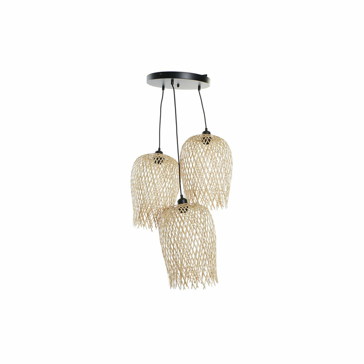 Stropné svetlo DKD Home Decor Čierna Kov Bambus 50 W Tropické 220 V 30 x 30 x 94 cm