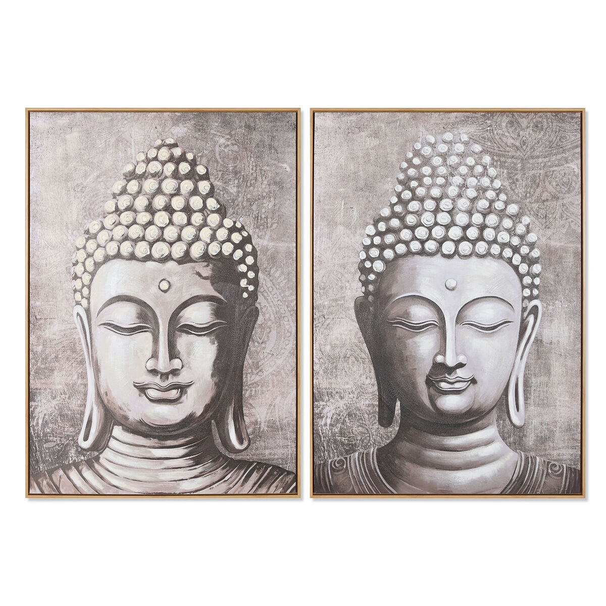 Maľba Home ESPRIT Buddha Orientálny 70 x 3,5 x 100 cm (2 kusov)