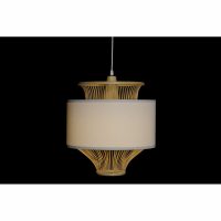 Stropné svetlo DKD Home Decor Biela Polyester Bambus (40 x 40 x 52 cm)