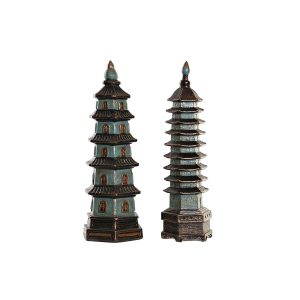 Dekoratívne postava DKD Home Decor 15 x 17 x 50 cm Tyrkysový Orientálny (2 kusov)