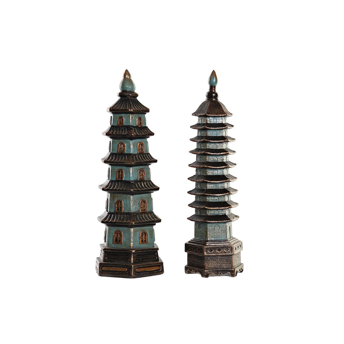 Dekoratívne postava DKD Home Decor 15 x 17 x 50 cm Tyrkysový Orientálny (2 kusov)