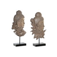 Dekoratívne postava DKD Home Decor 23 x 8 x 42 cm Čierna Gaštanová Buddha Orientálny (2 kusov)