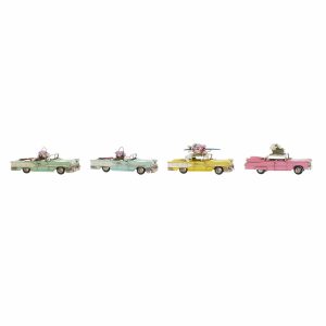 Dekoratívne postava DKD Home Decor Žltá Modrá zelená Ružová Automobil Vintage 25,8 x 10,5 x 9,5 cm (4 kusov) (4 Kusy)