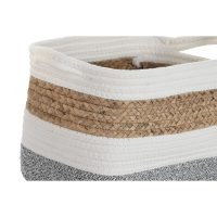 Súprava košíkov DKD Home Decor Biela Prírodné vlákno 36 x 27 x 27 cm 3 Kusy