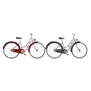 Dekoratívne postava DKD Home Decor 79,5 x 4 x 47 cm Červená Čierna Bicykel Vintage (2 kusov)