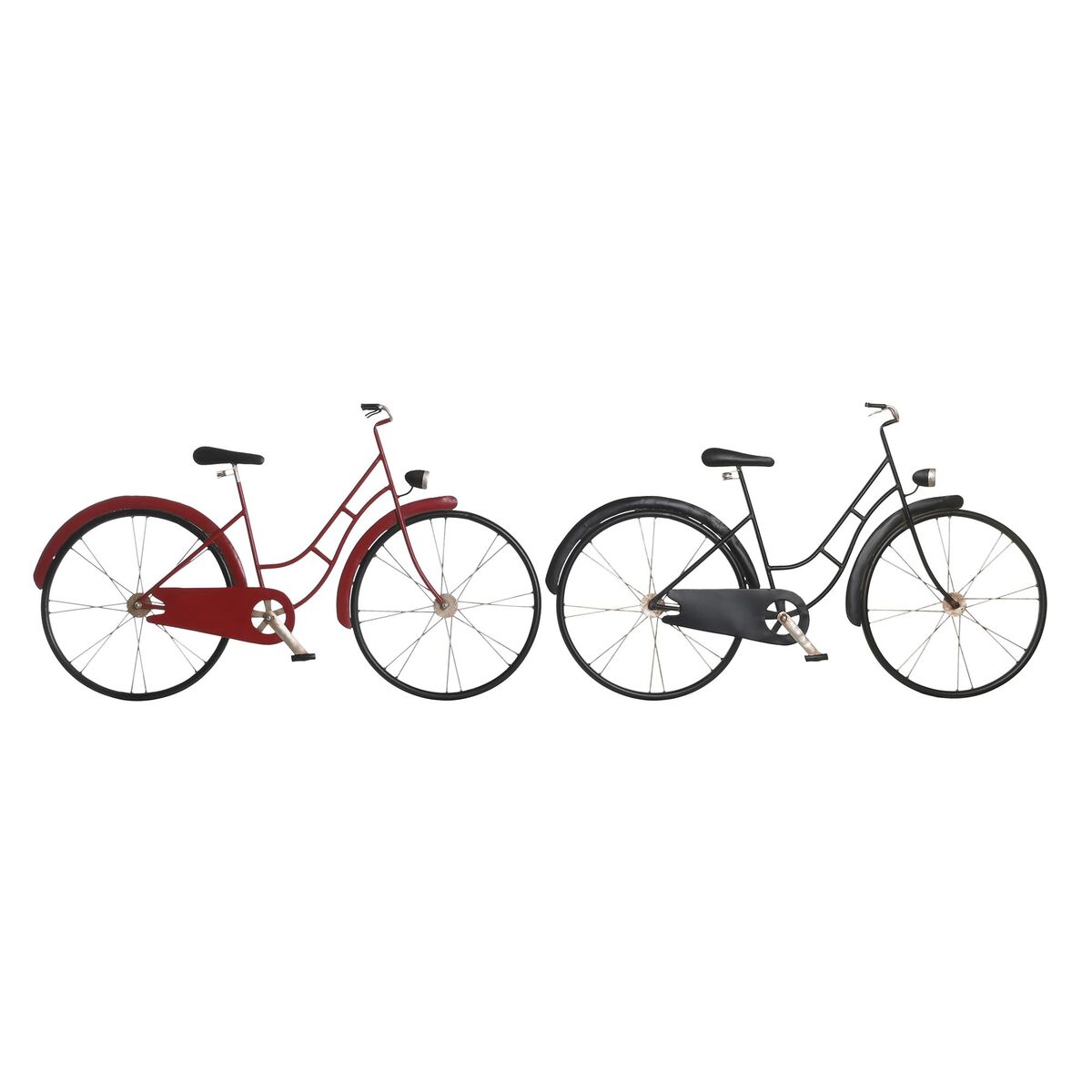 Dekoratívne postava DKD Home Decor 79,5 x 4 x 47 cm Červená Čierna Bicykel Vintage (2 kusov)