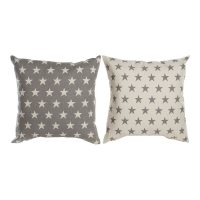 Vankúšik DKD Home Decor Béžová Gaštanová 60 x 10 x 60 cm Hviezdy (2 kusov)