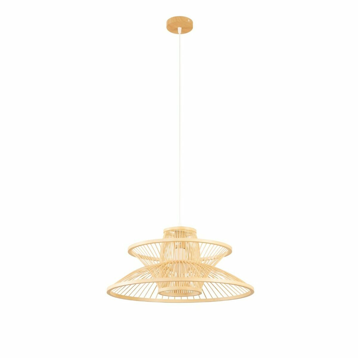 Stropné svetlo DKD Home Decor 50 x 50 x 22 cm Bambus 50 W
