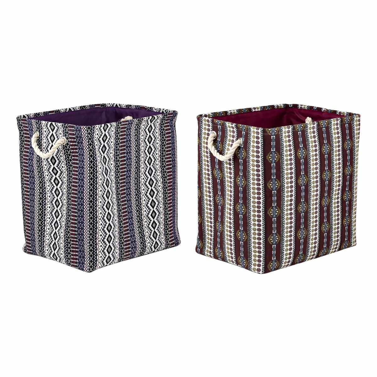 Ozdobná krabica DKD Home Decor Polyester Indián Guma 40 x 30 x 40 cm (2 kusov)