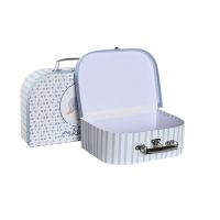 Súprava dekoračných krabičiek DKD Home Decor 28 x 9,5 x 20 cm Modrá Kov Viacfarebná Kartón