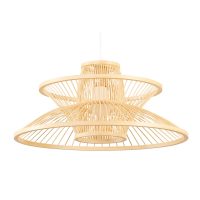 Stropné svetlo DKD Home Decor 50 x 50 x 22 cm Bambus 50 W