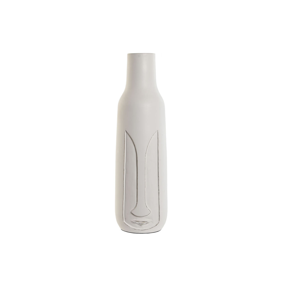 Váza Home ESPRIT Biela Mangové drevo Moderný Tvár 15 x 15 x 45 cm