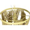 Stropné svetlo DKD Home Decor Kov Gaštanová Žltá 50 W Drevo MDF (35 x 35 x 95 cm)
