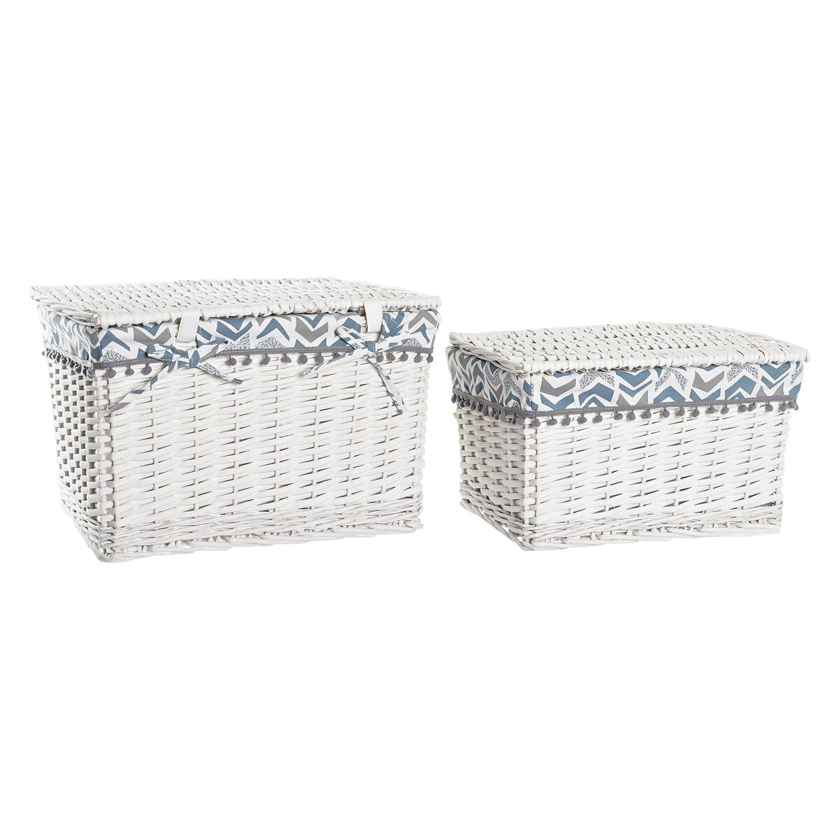 Súprava košíkov DKD Home Decor Polyester prútený (45 x 35 x 30 cm)