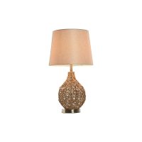 Stolná lampa Home ESPRIT Gaštanová Béžová Zlatá Prírodná 50 W 220 V 33 x 33 x 60 cm