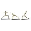 Dekoratívne postava DKD Home Decor 33 x 10 x 35 cm Čierna Zlatá Indián Yoga (3 kusov)