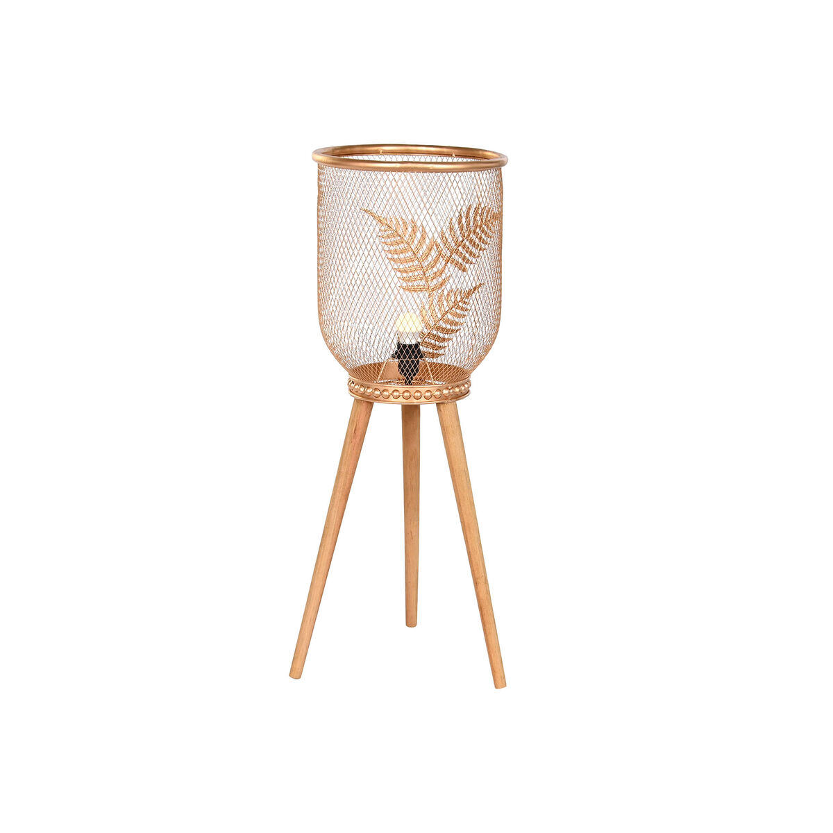 Stolná lampa DKD Home Decor Zlatá Kov Gaštanová 220 V 50 W Borovica (32 x 32 x 90 cm)