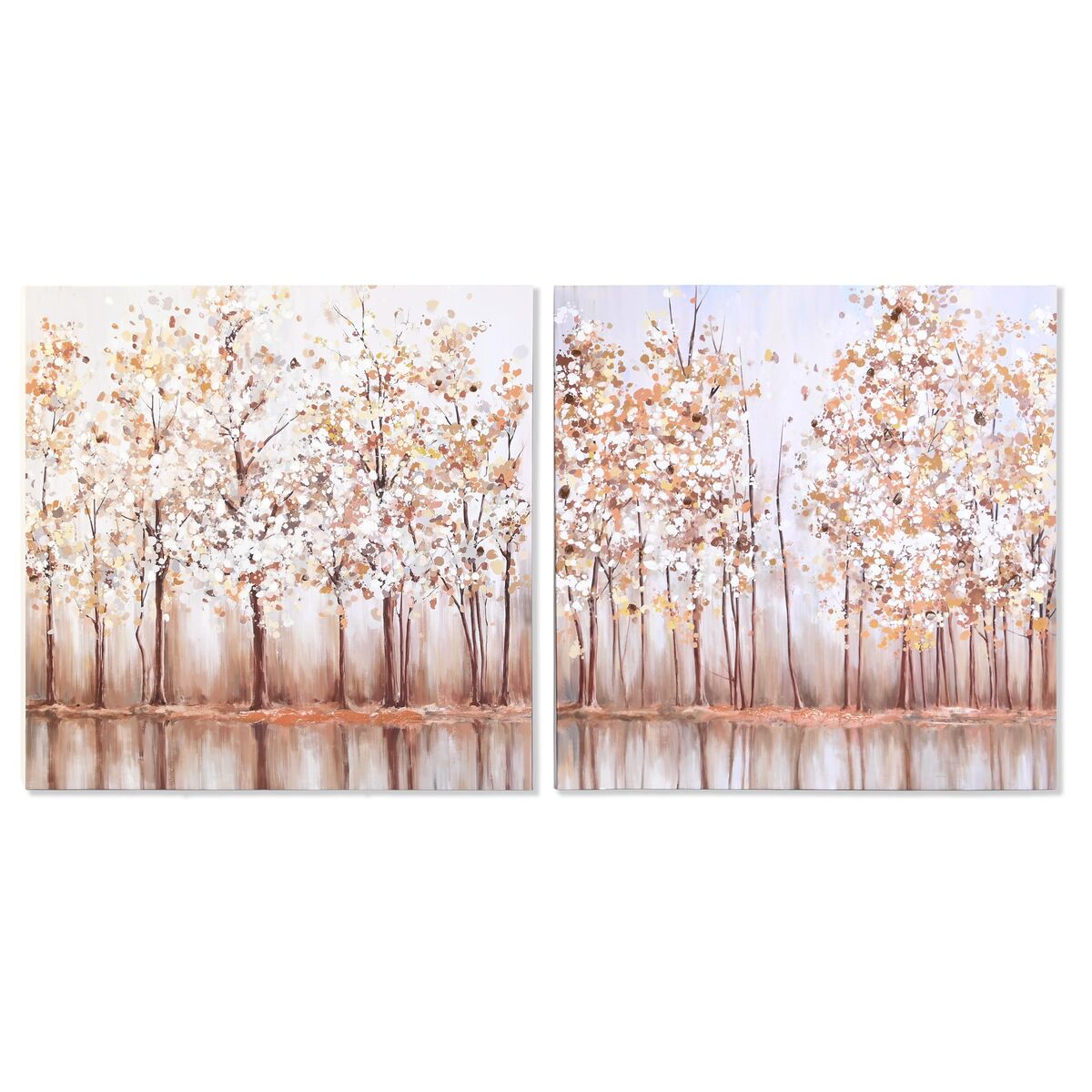 Plátno DKD Home Decor Stromy Tradičný 90 x 2 x 90 cm (2 kusov)