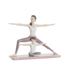 Dekoratívne postava DKD Home Decor 24 x 6,5 x 19,5 cm Scandi Ružová Yoga