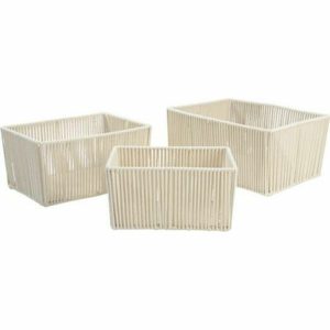 Súprava košíkov DKD Home Decor Béžová Kov 40 x 30 x 20 cm 3 Kusy