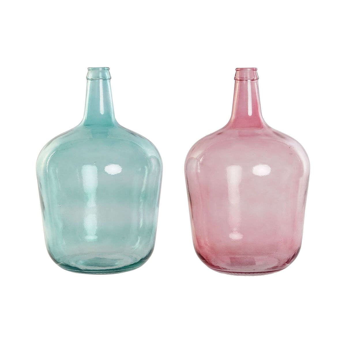 Váza DKD Home Decor zelená Ružová Tvrdené sklo 25 x 25 x 40 cm (2 kusov)