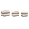 Súprava košíkov DKD Home Decor Biela Prírodné vlákno 36 x 27 x 27 cm 3 Kusy