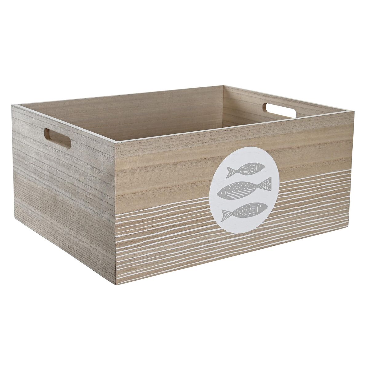 Ozdobná krabica DKD Home Decor Prírodná Drevo MDF Špirály; fusilli Stredozemný 50 x 40 x 22,5 cm