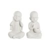 Dekoratívne postava DKD Home Decor 25,5 x 19 x 39 cm Biela mních Orientálny (2 kusov)