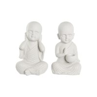 Dekoratívne postava DKD Home Decor 25,5 x 19 x 39 cm Biela mních Orientálny (2 kusov)