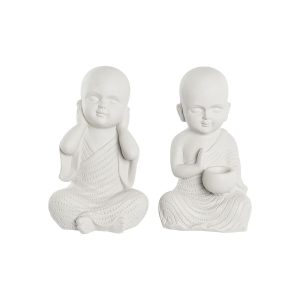 Dekoratívne postava DKD Home Decor 25,5 x 19 x 39 cm Biela mních Orientálny (2 kusov)