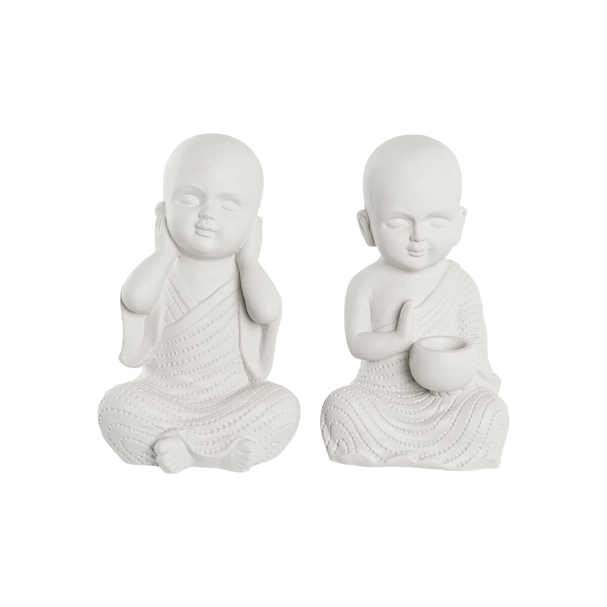 Dekoratívne postava DKD Home Decor 25,5 x 19 x 39 cm Biela mních Orientálny (2 kusov)