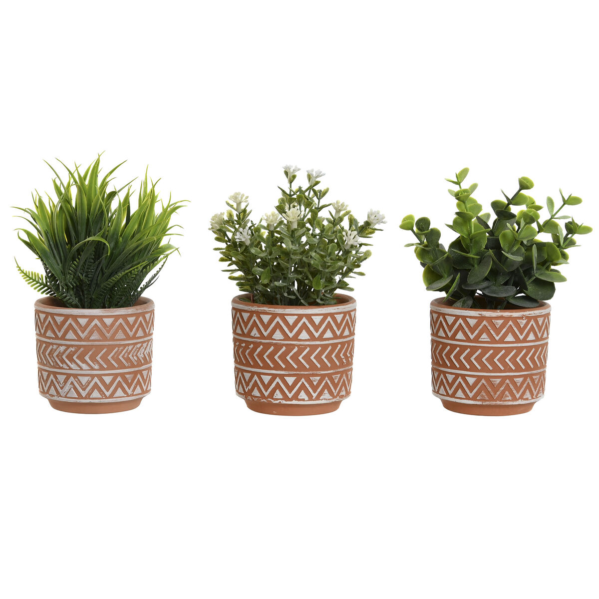 Okrasná rastlina Home ESPRIT Polyetylén Cement 12 x 12 x 17 cm (3 kusov)