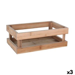 Nádoba na uskladnenie Inde Bambus 26,5 x 16,2 x 10 cm (3 kusov)