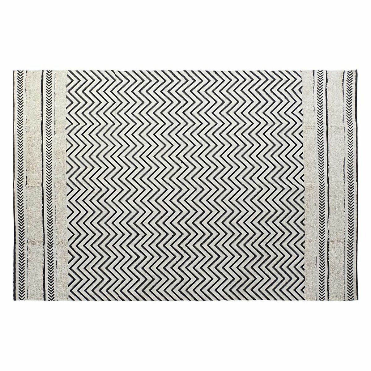 Koberec DKD Home Decor Čierna Kľukatý Biela (160 x 226 x 0,7 cm)
