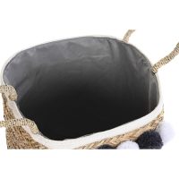 Súprava košíkov DKD Home Decor Prírodná Bavlna Brmbolce Prírodné vlákno (40 x 40 x 35 cm)