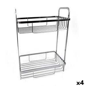 Polička do kúpelne Confortime Chromed Striebristý 29 x 18 x 39 cm (4 kusov)