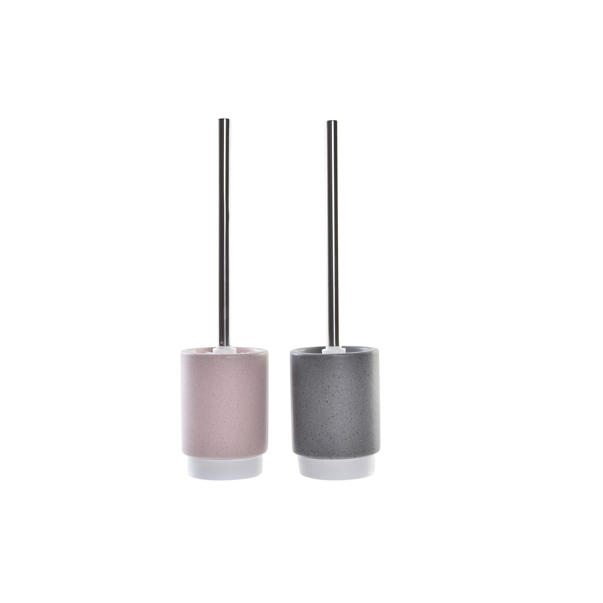 WC kefa DKD Home Decor Sivá Ružová Striebristý Svetlo ružová Kov Aluminium Dolomite Mestská 9,8 x 9,8 x 39 cm (2 kusov)