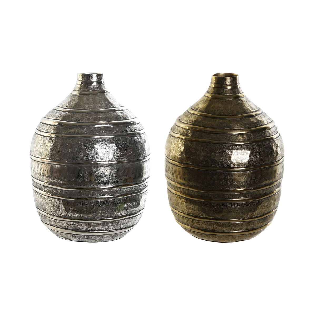 Váza DKD Home Decor 20 x 20 x 28,5 cm Striebristý Zlatá Aluminium Moderný (2 kusov)