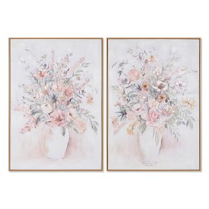 Maľba Home ESPRIT Shabby Chic Váza 70 x 3,5 x 100 cm (2 kusov)