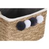 Súprava košíkov DKD Home Decor Prírodná Prírodné vlákno Brmbolce 33 x 33 x 25 cm 2 Kusy