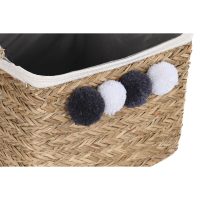 Súprava košíkov DKD Home Decor Prírodná Prírodné vlákno Brmbolce 33 x 33 x 25 cm 2 Kusy