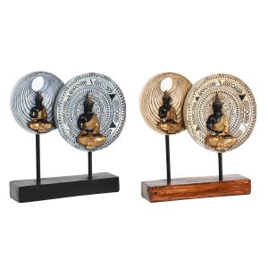 Dekoratívne postava DKD Home Decor 25 x 6,7 x 25,6 cm Béžová Modrá Buddha Orientálny (2 kusov)