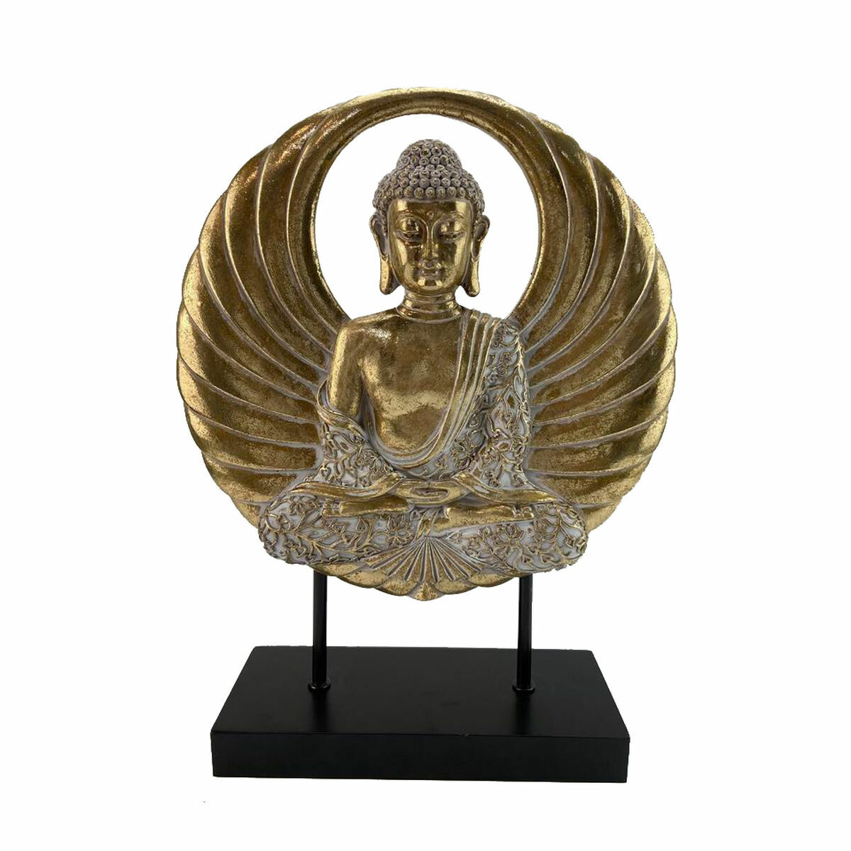 Dekoratívne postava DKD Home Decor 25 x 8 x 33 cm Čierna Zlatá Buddha Orientálny