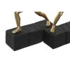Dekoratívne postava DKD Home Decor 21 x 5,5 x 25,5 cm Čierna Zlatá Gymnasta (2 kusov)