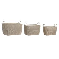 Súprava košíkov DKD Home Decor Béžová Kov 39 x 29 x 31 cm 3 Kusy