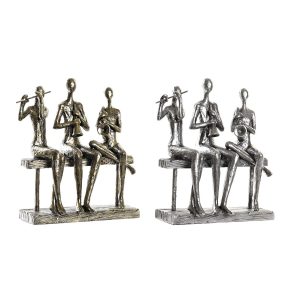 Dekoratívne postava DKD Home Decor 18 x 8 x 21 cm Zlatá Medený Hudobník (2 kusov)