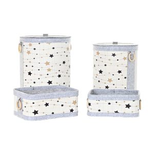 Súprava košíkov DKD Home Decor Hviezdy Bambus 36 x 36 x 50 cm (4 pcs)