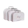 Súprava dekoračných krabičiek DKD Home Decor 28 x 9,5 x 20 cm Ružová Kov Viacfarebná Kartón