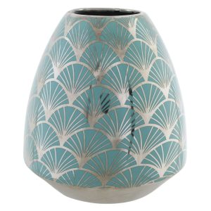 Váza DKD Home Decor Porcelán Zlatá Tyrkysový Biela Orientálny Pochrómované 16 x 16 x 18 cm